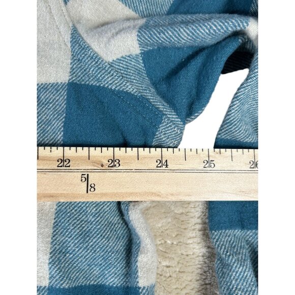 Levi's Flannel Button Up Shirt Teal Plaid Men's XL Soft Cotton Casual Workwear - Picture 6 of 8
